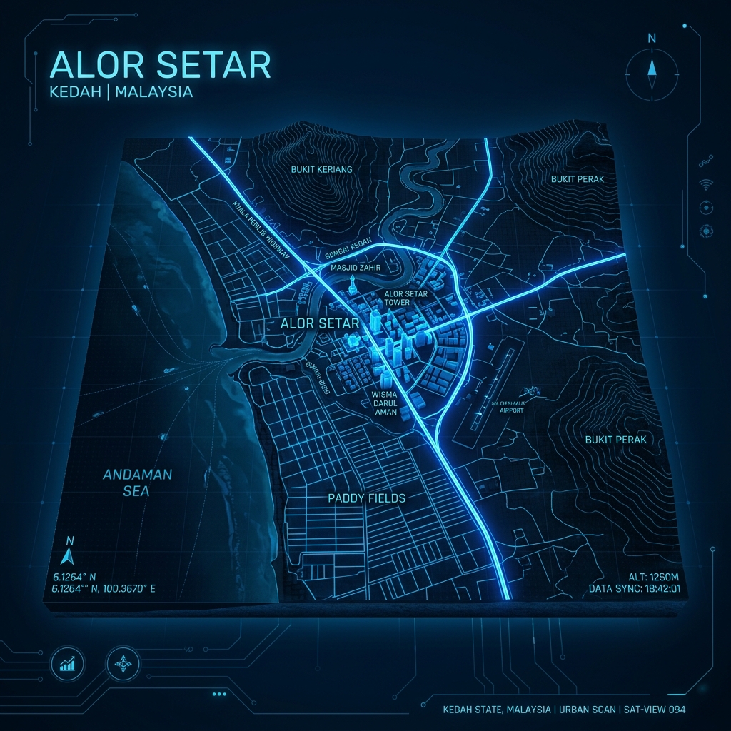 Kedah Satellite City Map View