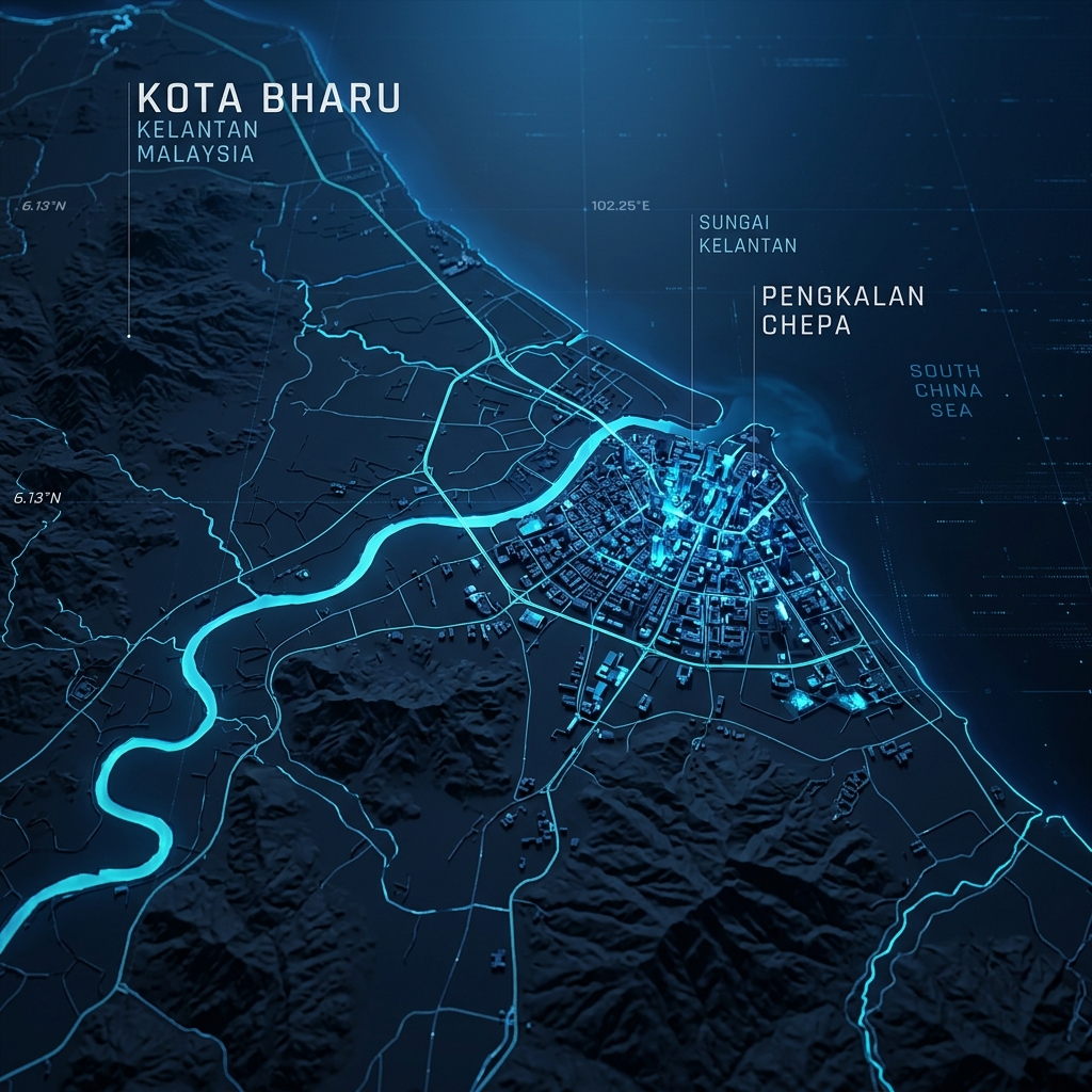 Kelantan Satellite City Map View