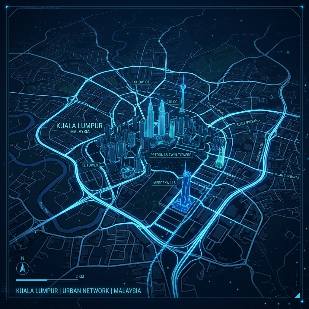 Kuala Lumpur Satellite City Map View