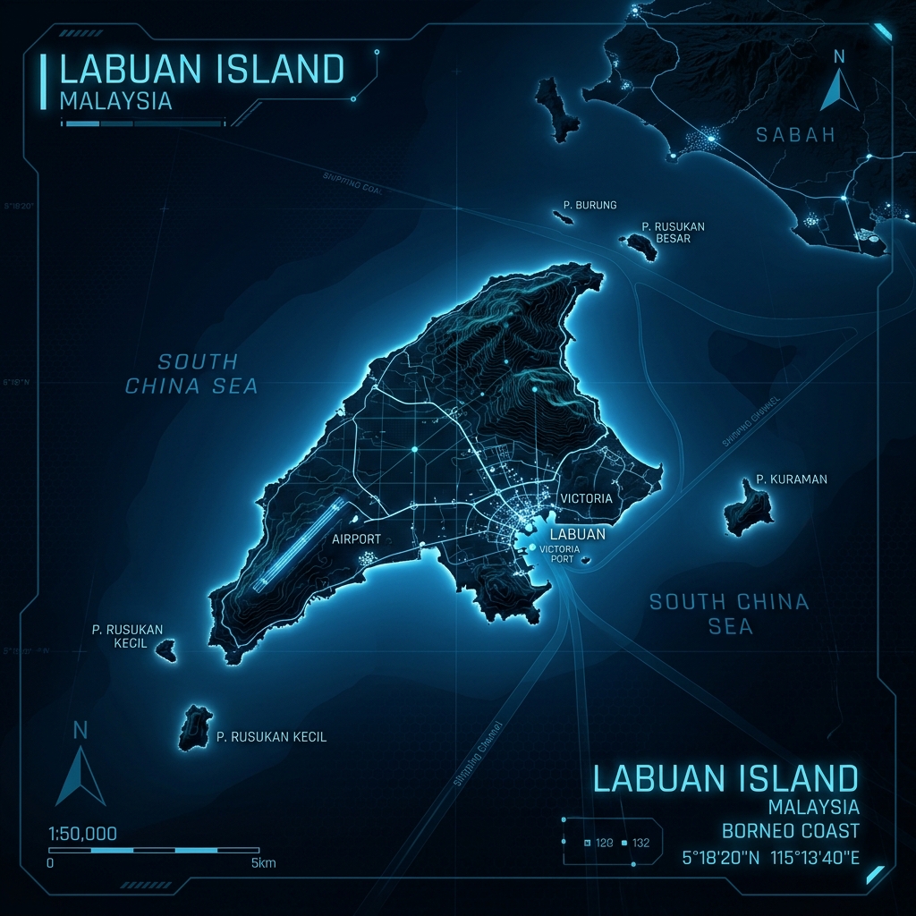 Labuan Satellite City Map View