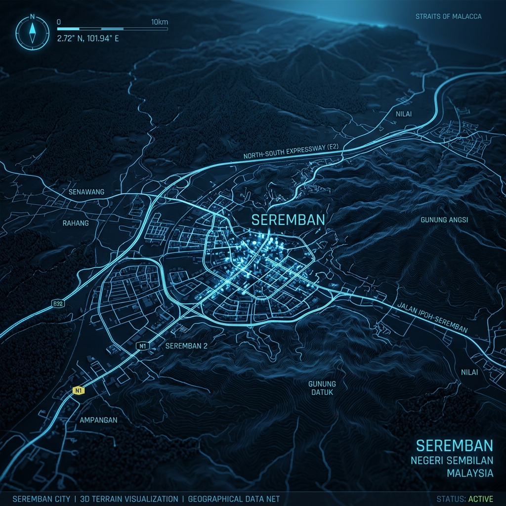Negeri Sembilan Satellite City Map View