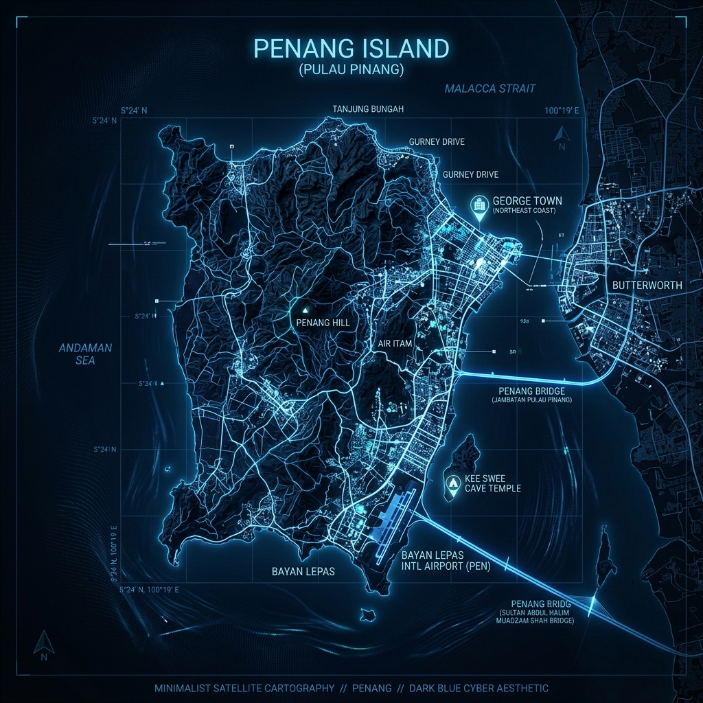 Penang Satellite City Map View