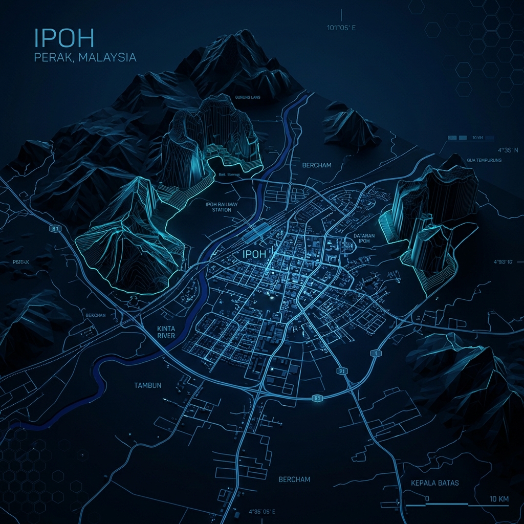 Perak Satellite City Map View