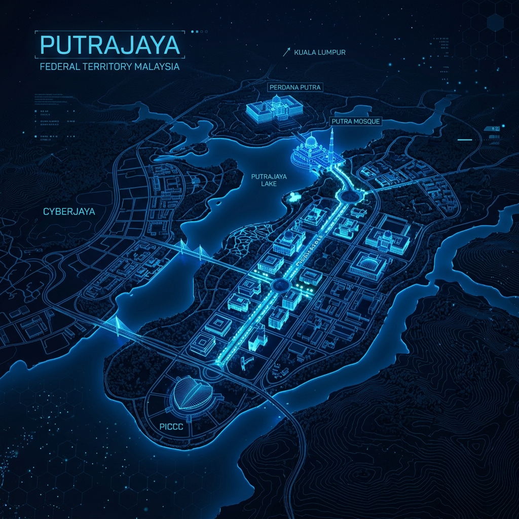 Putrajaya Satellite City Map View
