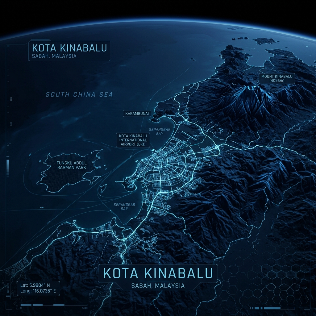 Sabah Satellite City Map View