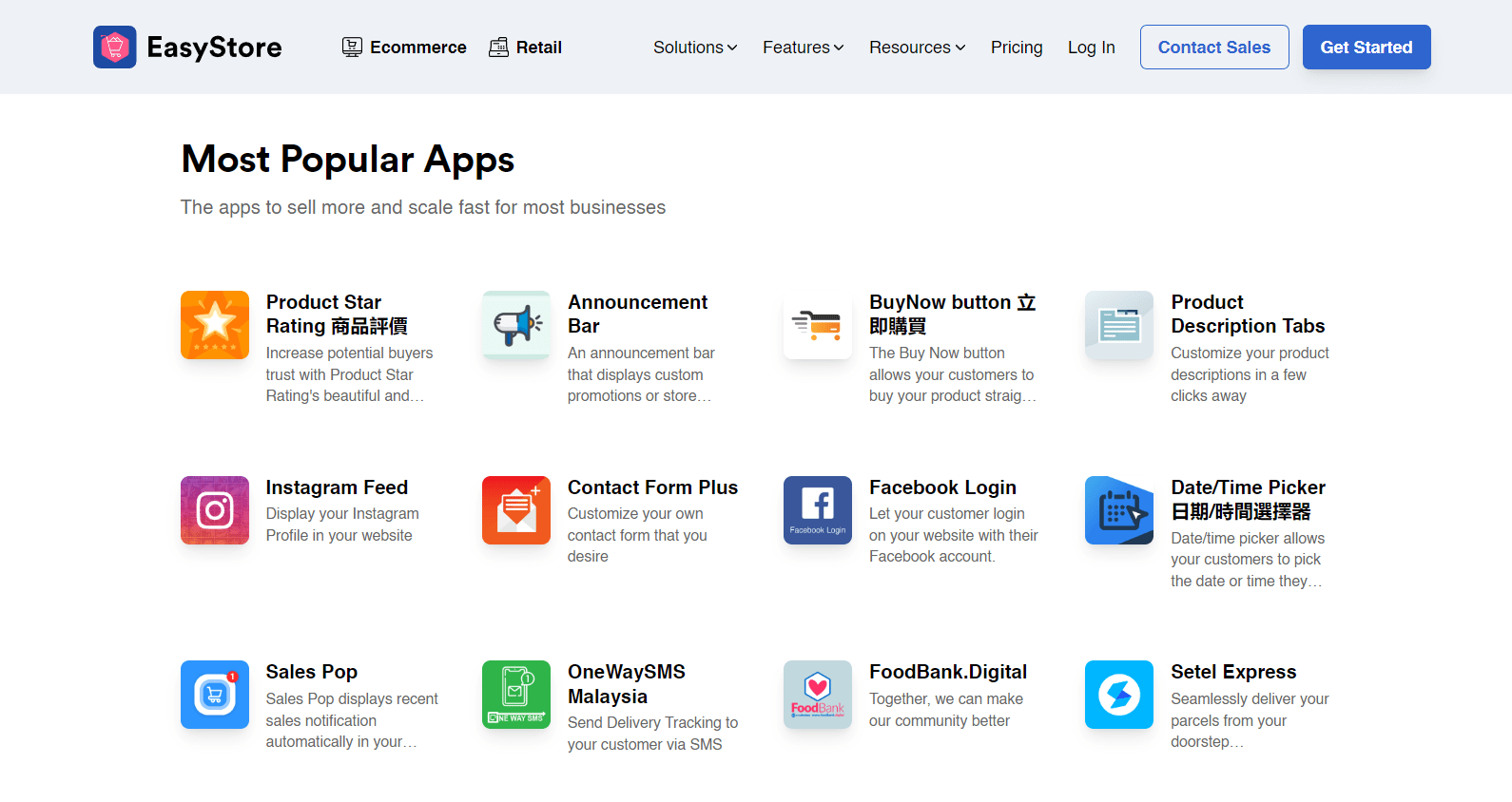 Integration & addon EasyStore eCommerce platform