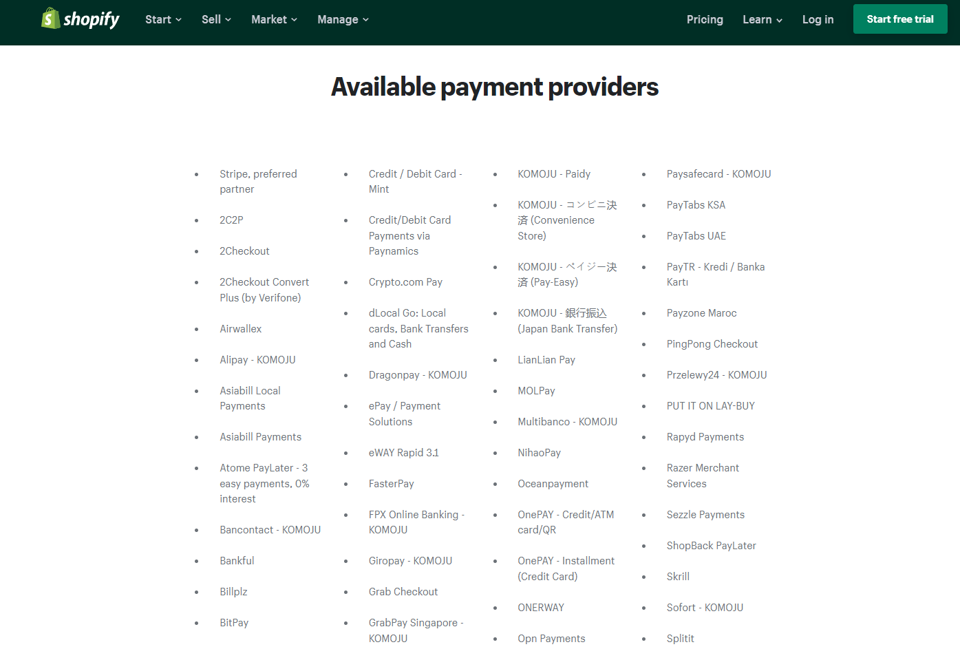 payment option Shopify eCommerce platform