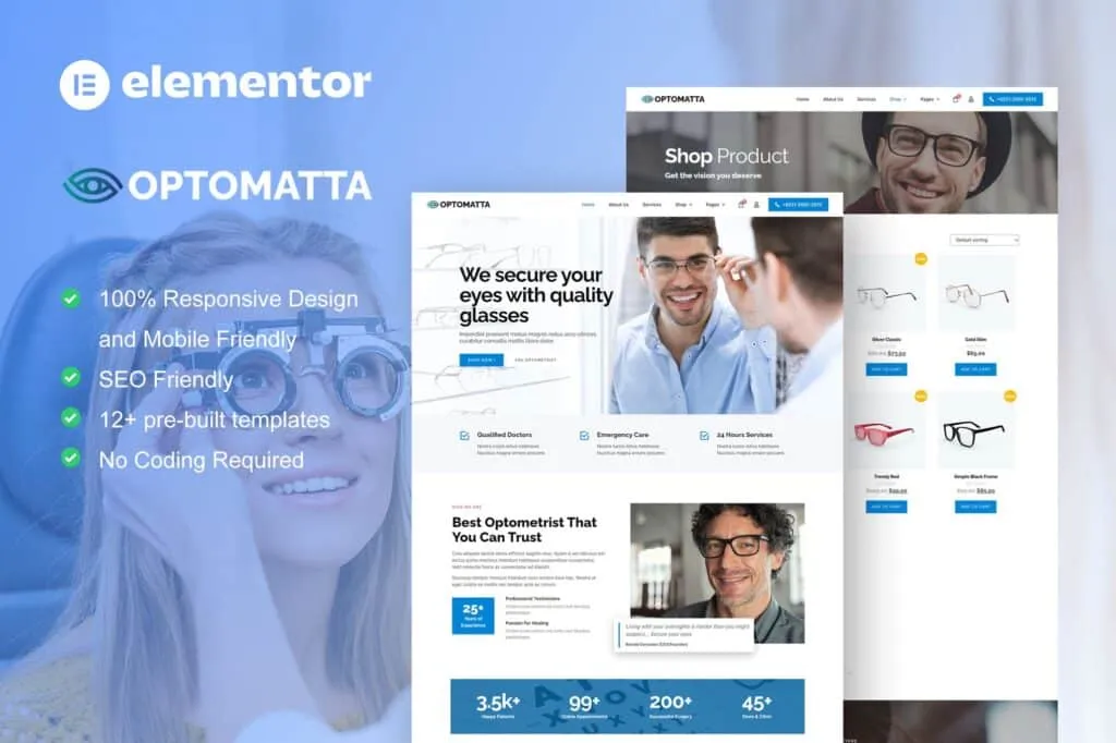 Modern website design showcasing professional services with clear navigation and engaging visuals, ideal for Elementor users.