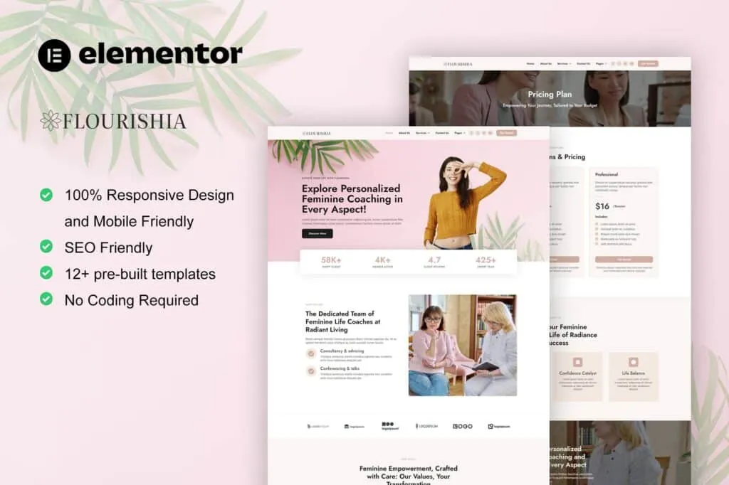Modern website templates showcasing responsive design, user-friendly features, and customizable layouts for Elementor users.