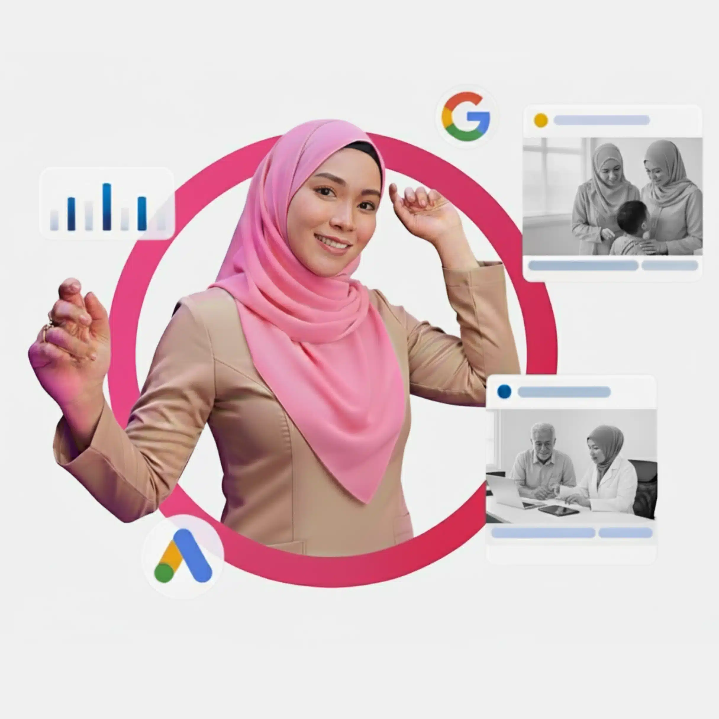 Halo lady in hijab similing
