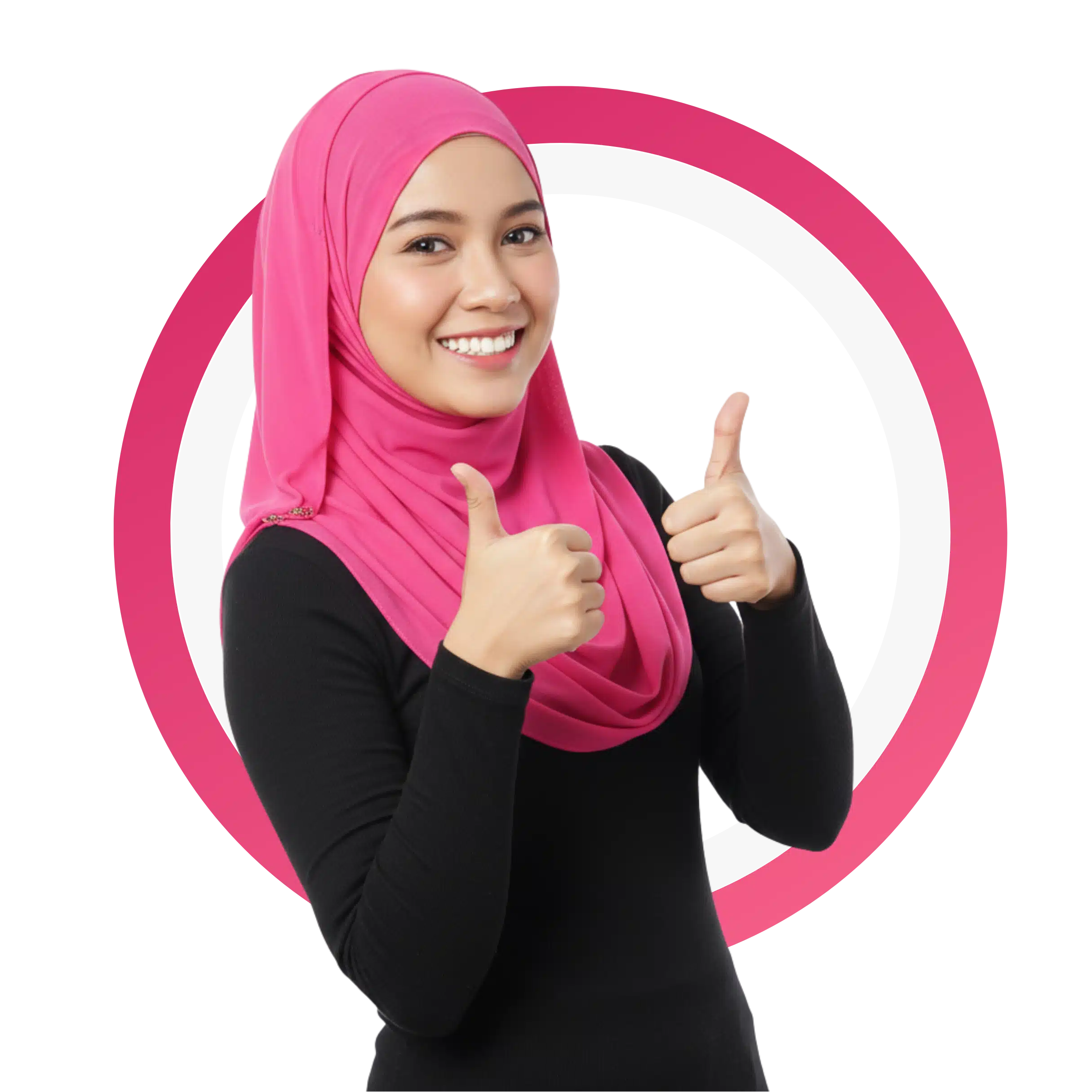 Halo lady in hijab similing